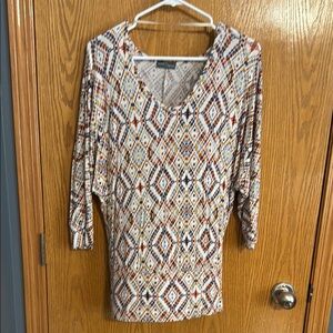 Market & Spruce Geometric Multicolor Long Sleeve Top
